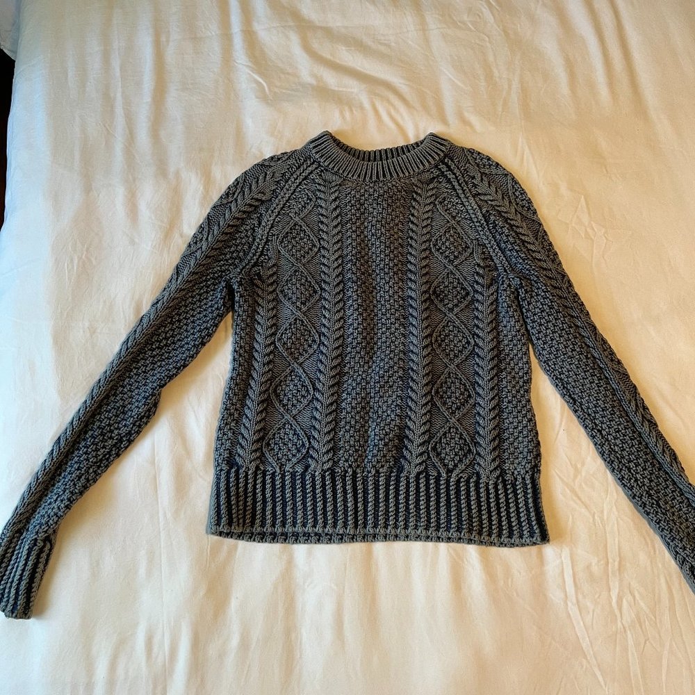 LL Bean Blue Fisherman Sweater